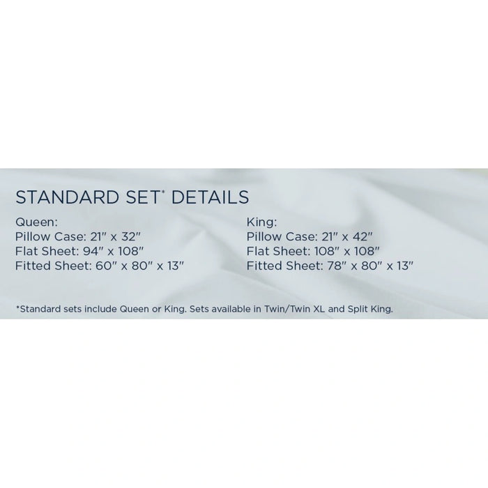 TEMPUR Luxe Egyptian Cotton Sheet Set Sleepy Blue
